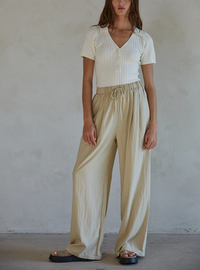 Waist Tie Wide Leg Pants