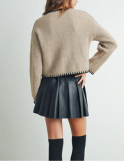 Adriana Taupe Cardigan Top