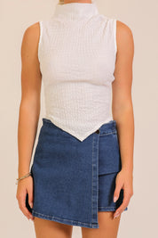 The Remi Pointed Hem Top White