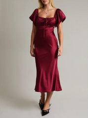 Maren Satin Midi Dress