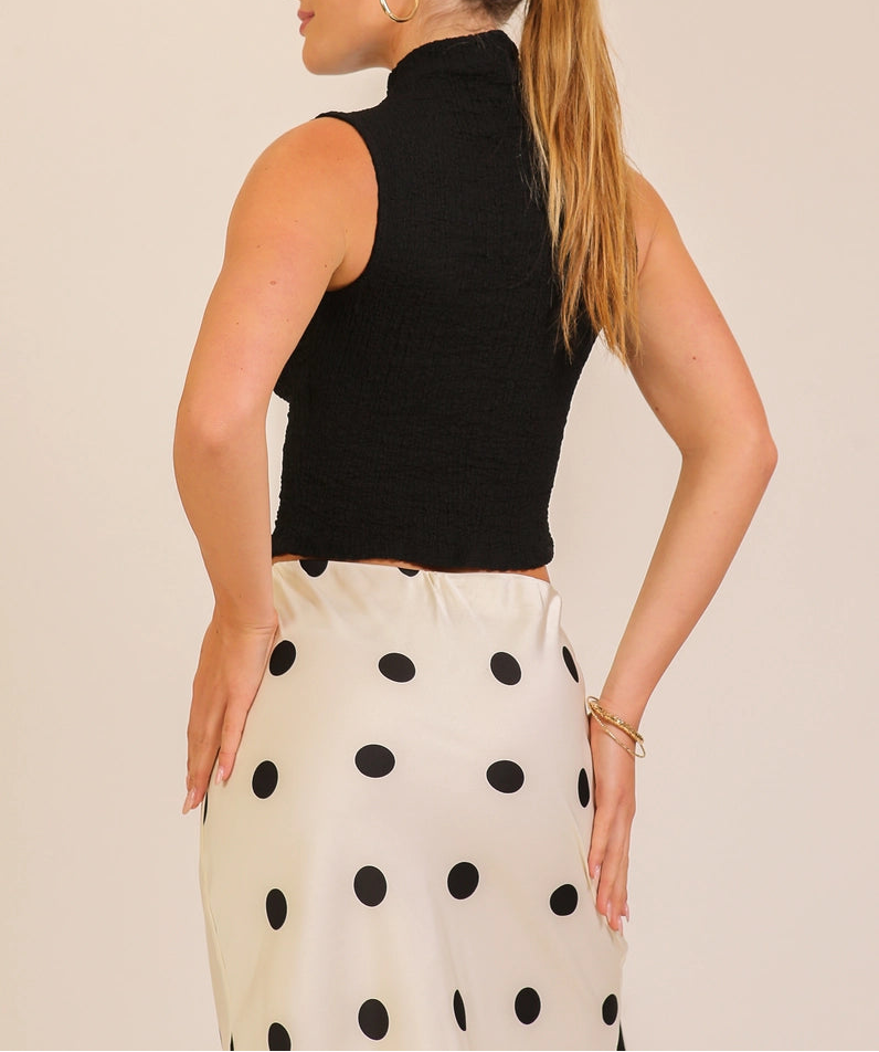 The Remi Pointed Hem Top Black