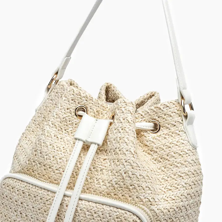 Harmony Straw Bucket Crossbody Bag