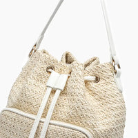 Harmony Straw Bucket Crossbody Bag