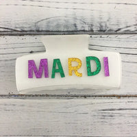 Glitter Mardi Gras Claw Clip