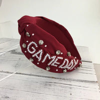 Maroon & White Game Day Headband