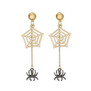 Hanging Spider Web Earrings