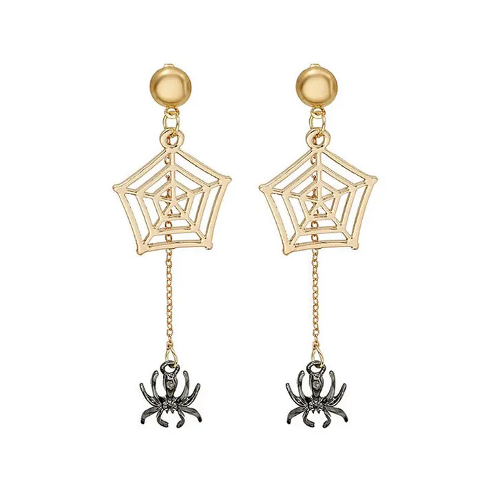 Hanging Spider Web Earrings