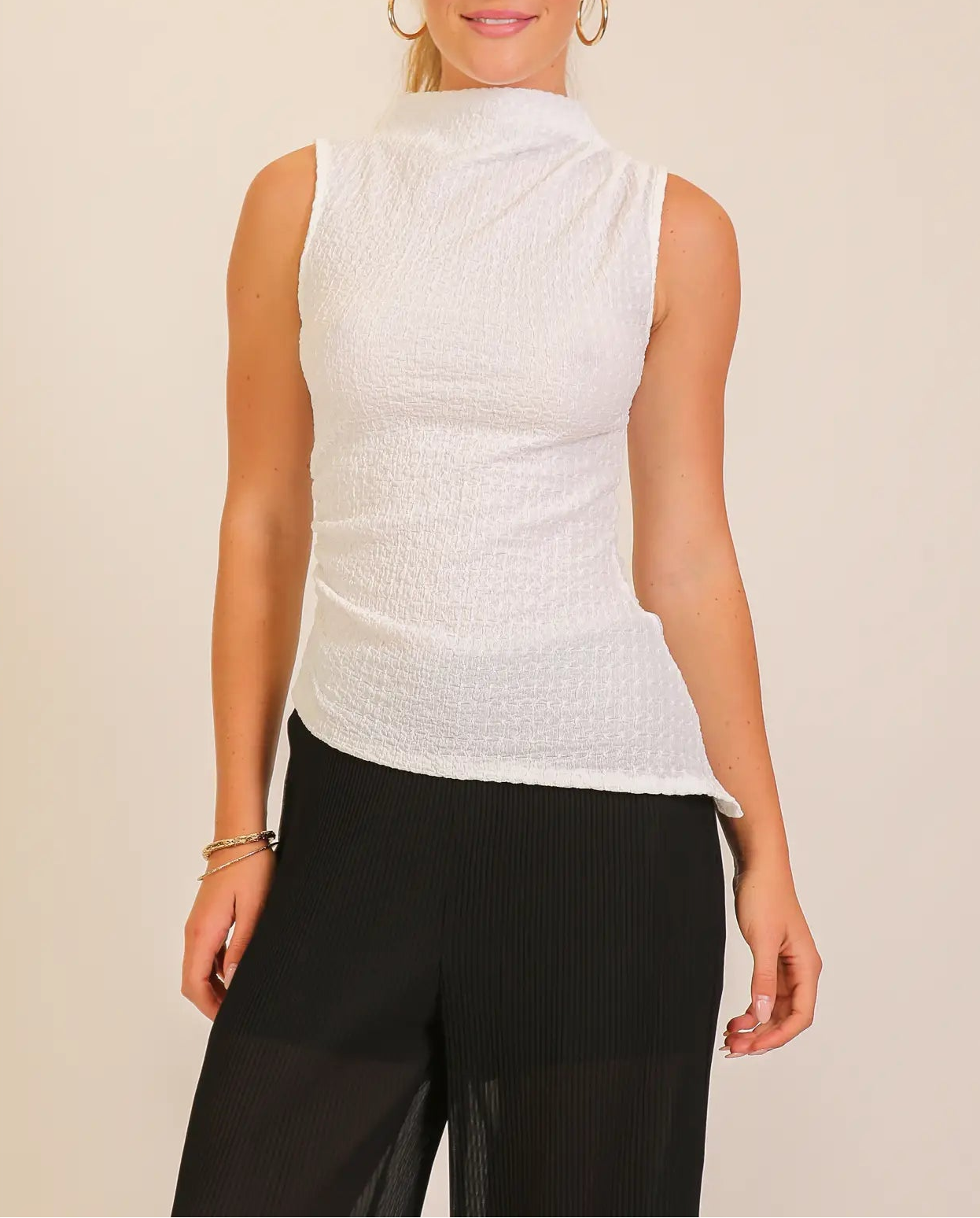 The Camille Asymmetrical Top White