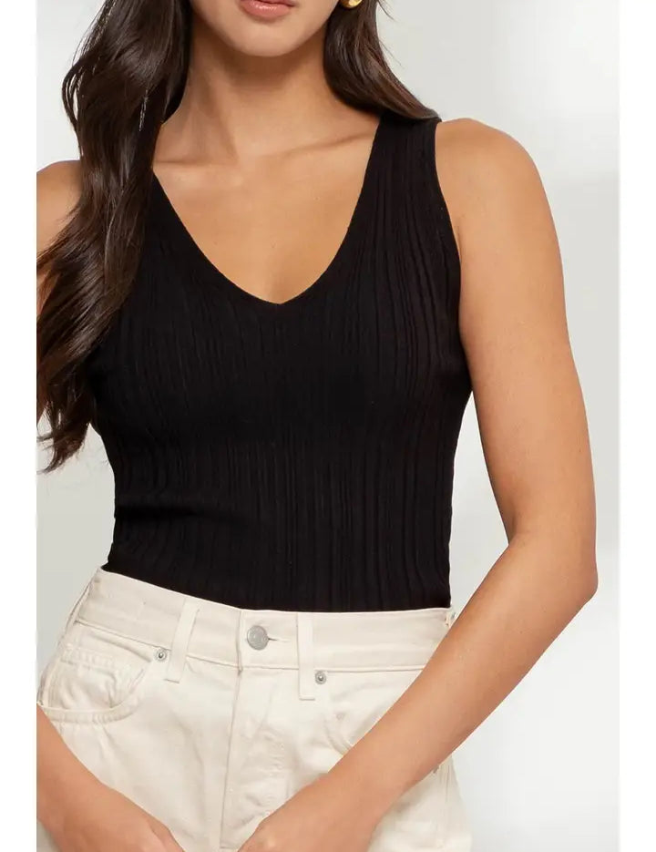 Louise V Neck Knit Top