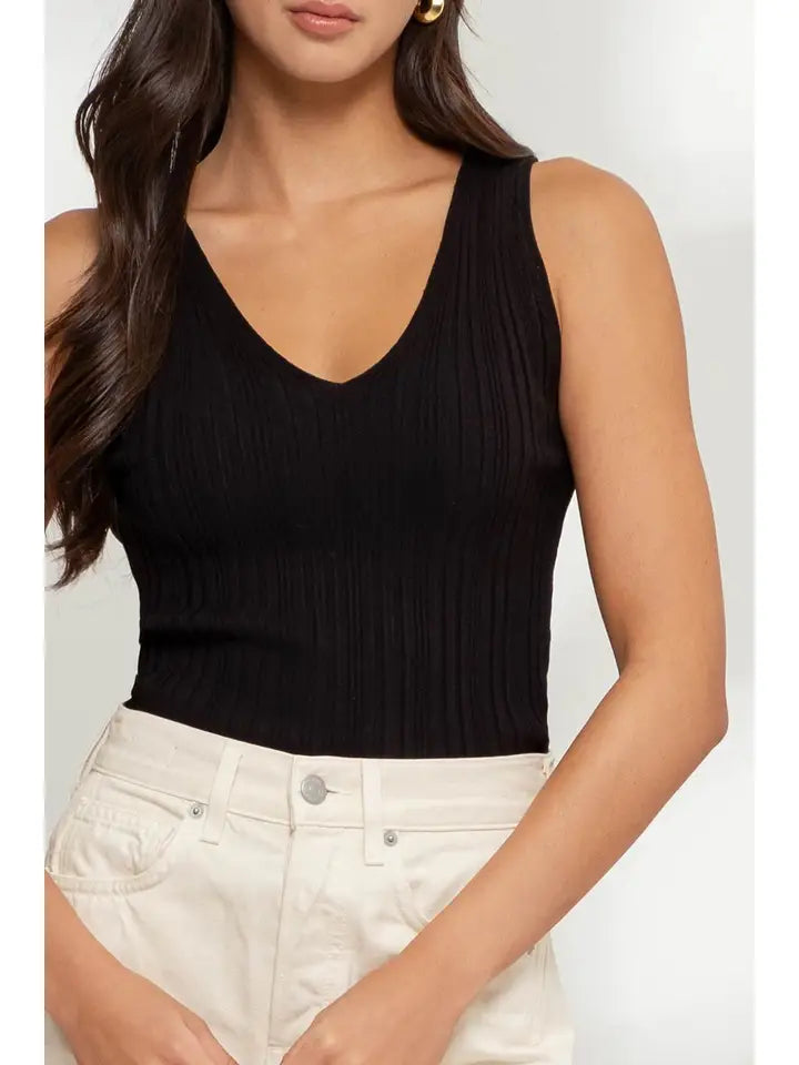 Louise V Neck Knit Top