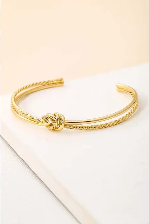 Twisted Knot Wire Cuff Bracelet