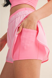 Double Layer Active Shorts Pink