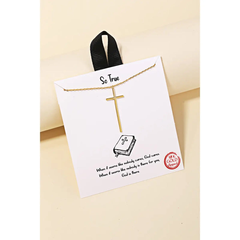 Thin Cross Pendant Necklace