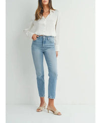 JBD Hem Detail Comfort Straight Jeans