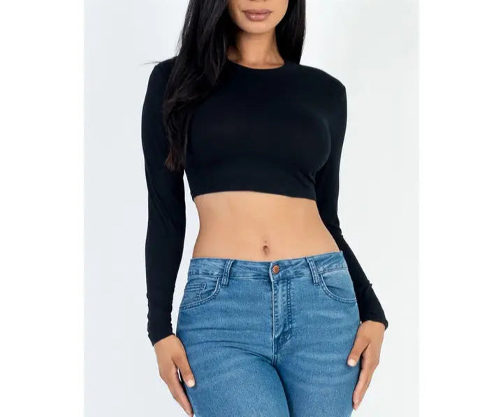 Bella Long Sleeve Cropped Top