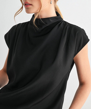 Midnight Elegance Satin Blouse