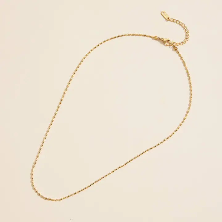 Olivia Oval Beaded 18K Gold Necklace
