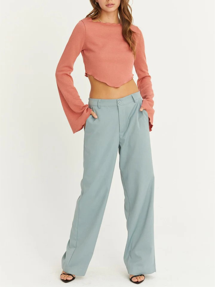 Bella Bell Sleeve Crop Top