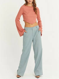 Bella Bell Sleeve Crop Top