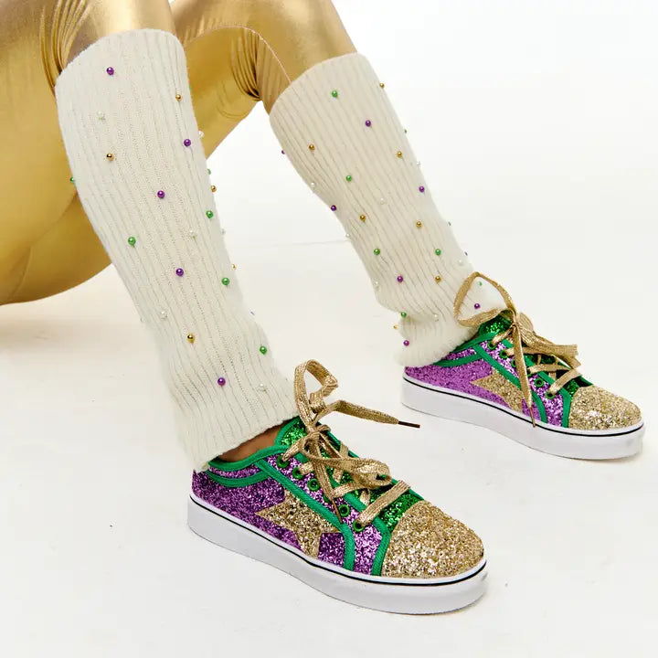 Mardi Gras Pearl Leg Warmers