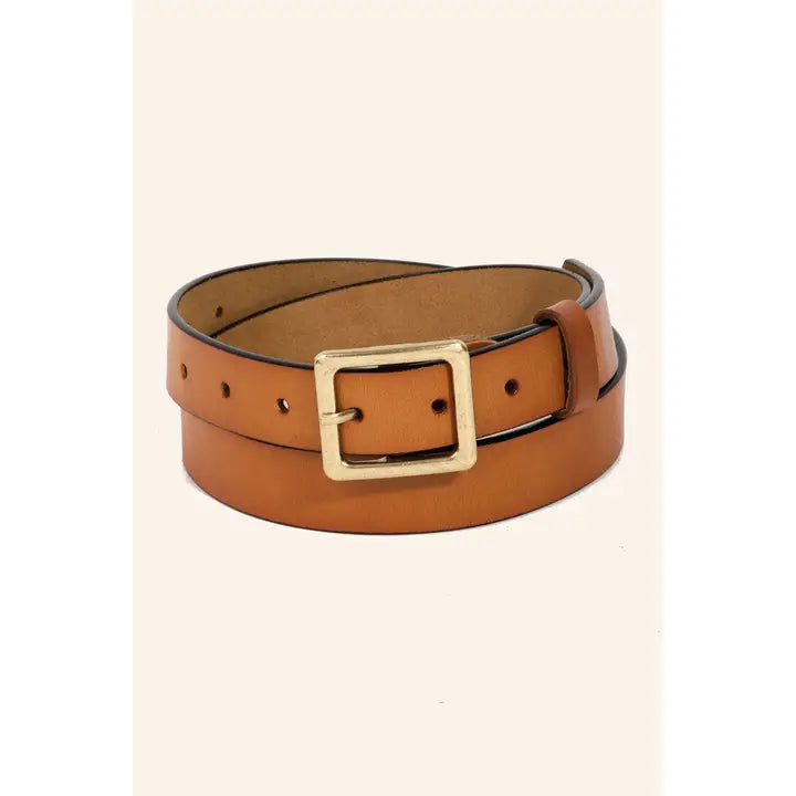 Faux Leather Square Belt