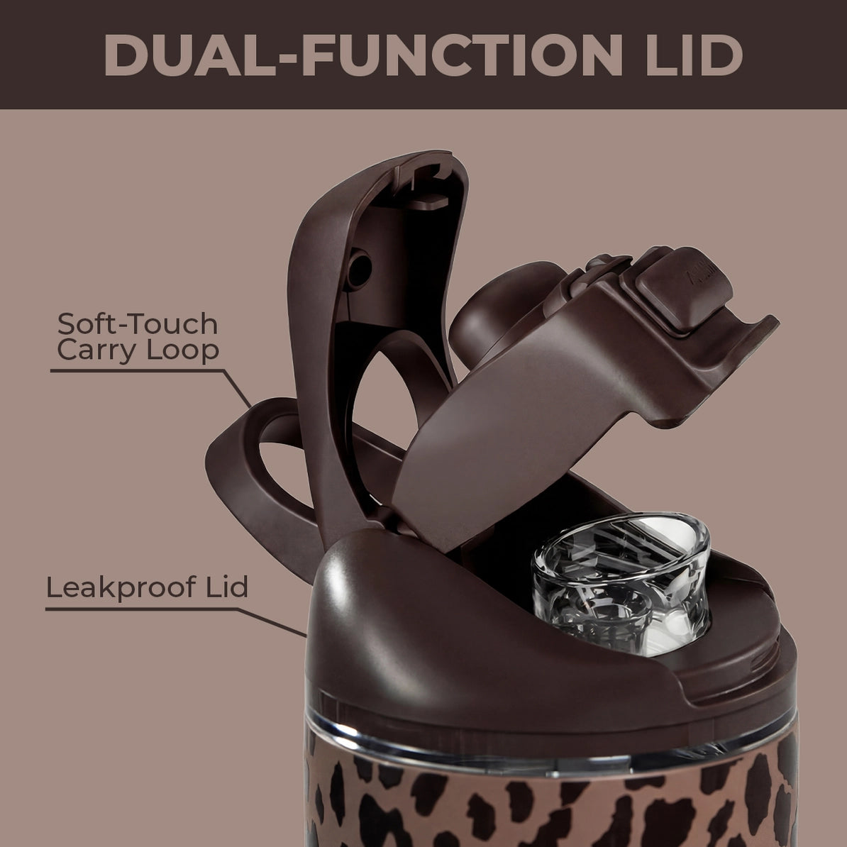 HydroJug 32oz Brown Leopard Ease2o