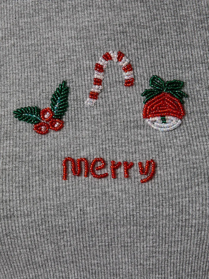 Merry Little Beaded Tee