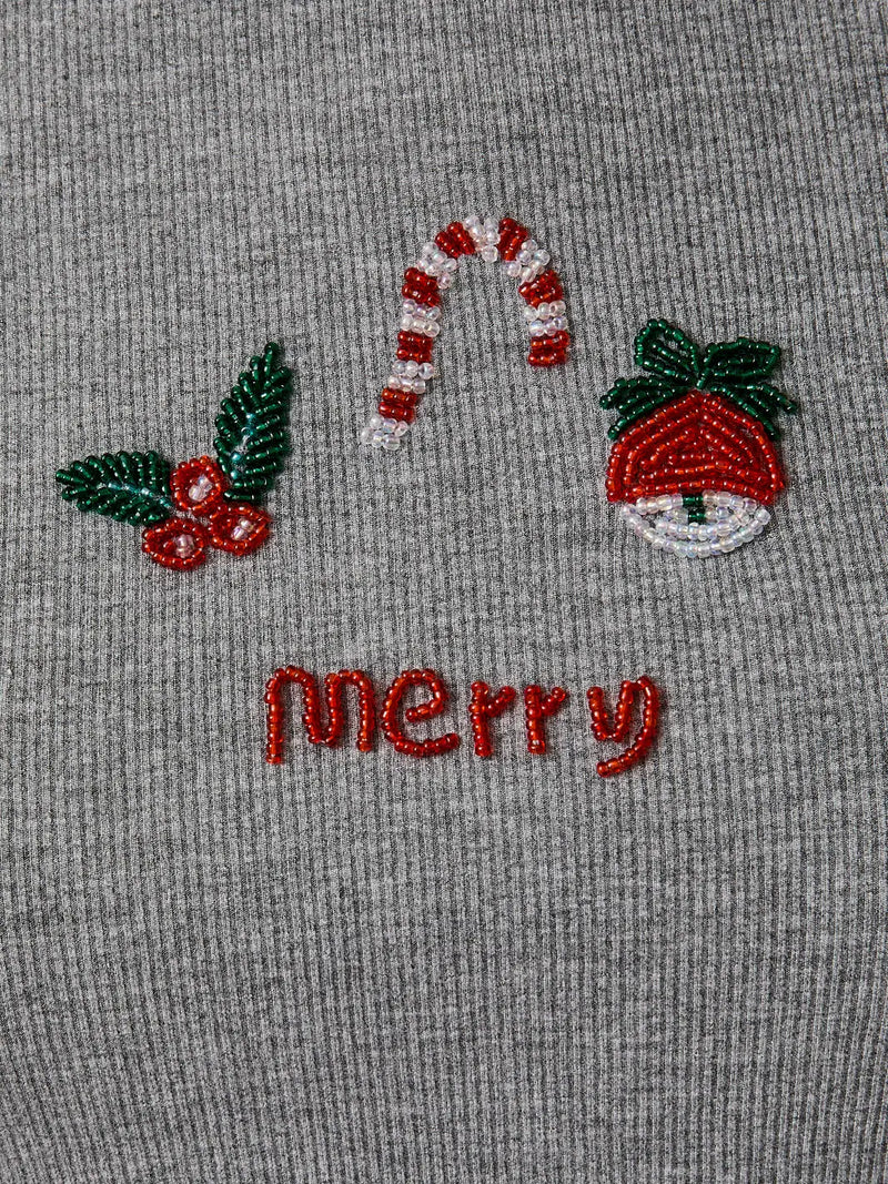 Merry Little Beaded Tee