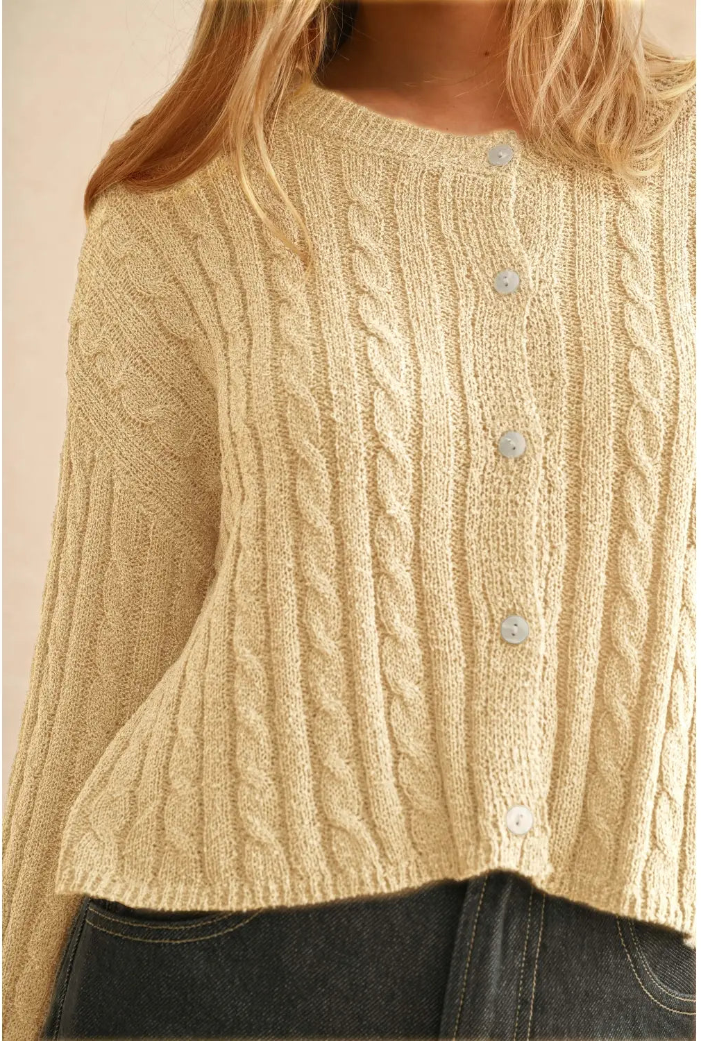 Breezy Days Cable Knit Cardigan