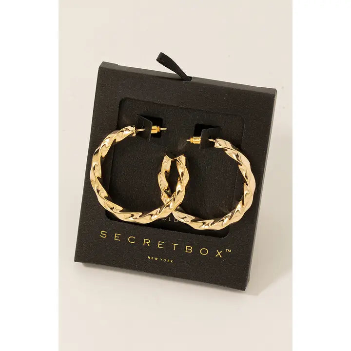 Gold Dipped Twisted Hoop Earrings