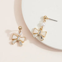 Gold Bow Drop Earrings