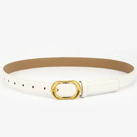 Slim Gold Round Buckle Belt