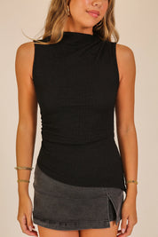 The Camille Asymmetrical Top Black