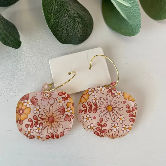 Floral Pumpkin Earrings