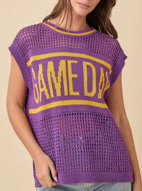Crochet Game Day Knit Top