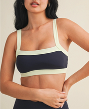 Contrast Block Sports Bra Navy