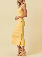 Buttercup Button Midi Dress