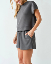 Luxe Ribbed Classic Set Ash Grey