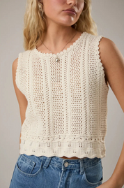 Seaside Scallop Sweater Tank Top