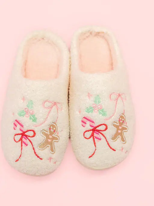 Gingerbread Bow Slippers