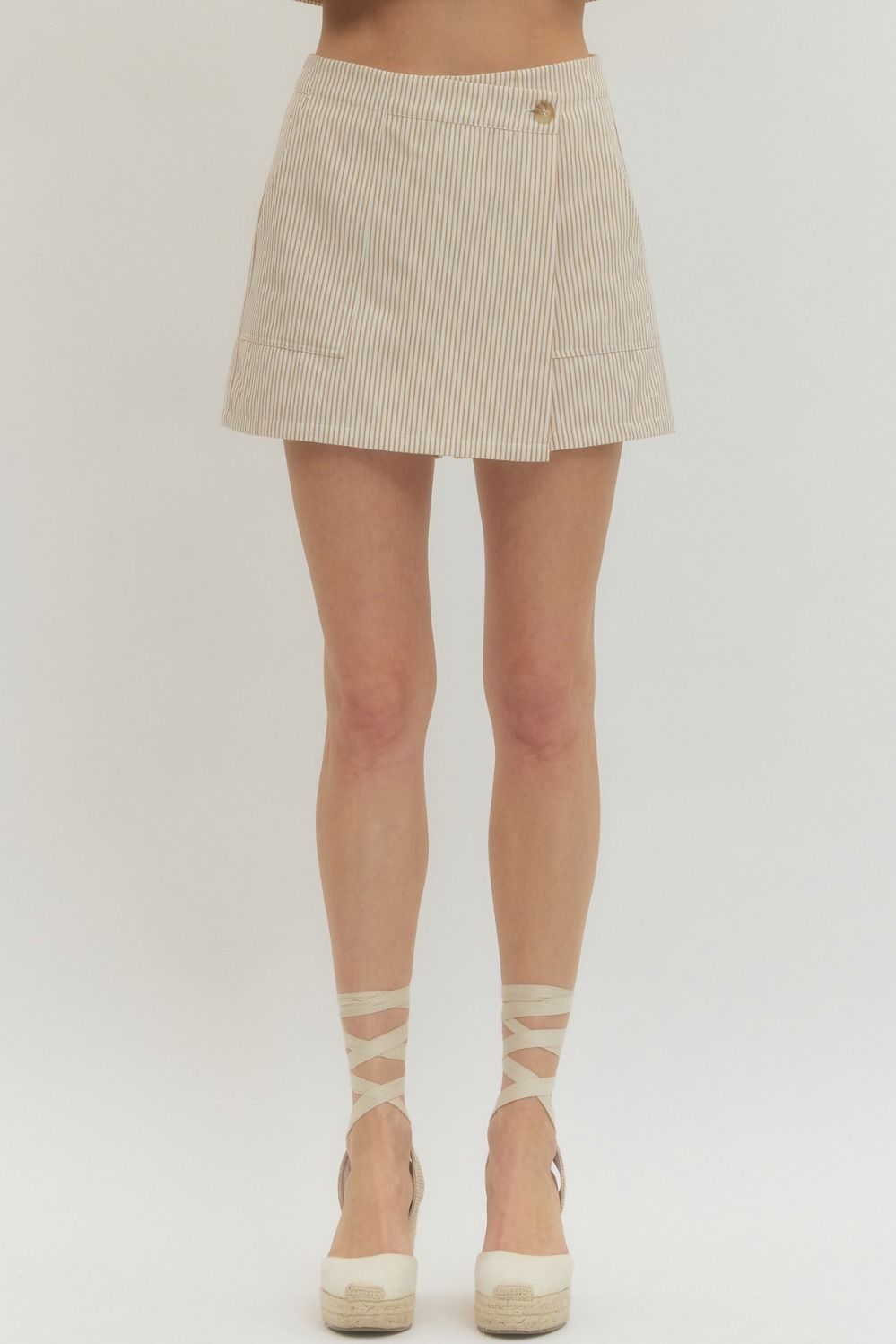 Neutral Stripe Skort