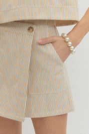 Neutral Stripe Skort