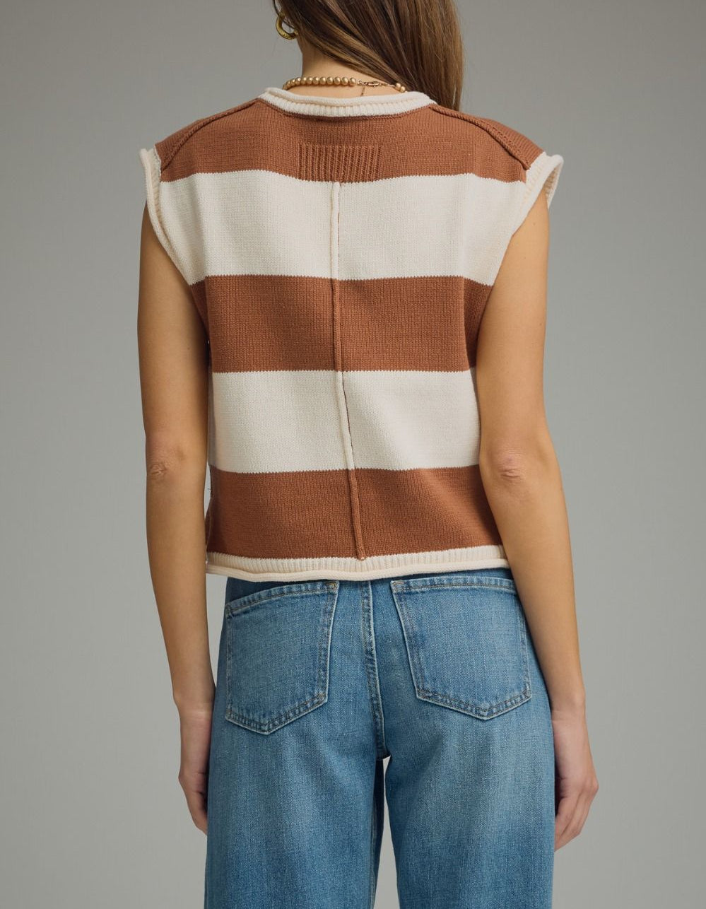 Caramel Cream Sweater Vest Top
