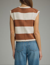 Caramel Cream Sweater Vest Top
