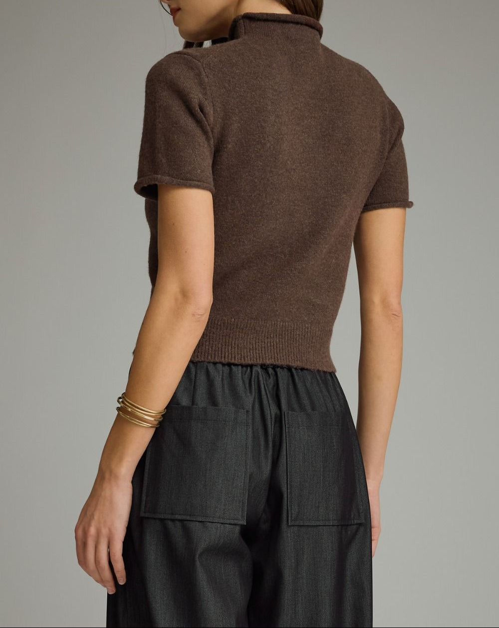 The Aspen Mock Neck Sweater Brown