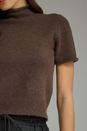 The Aspen Mock Neck Sweater Brown