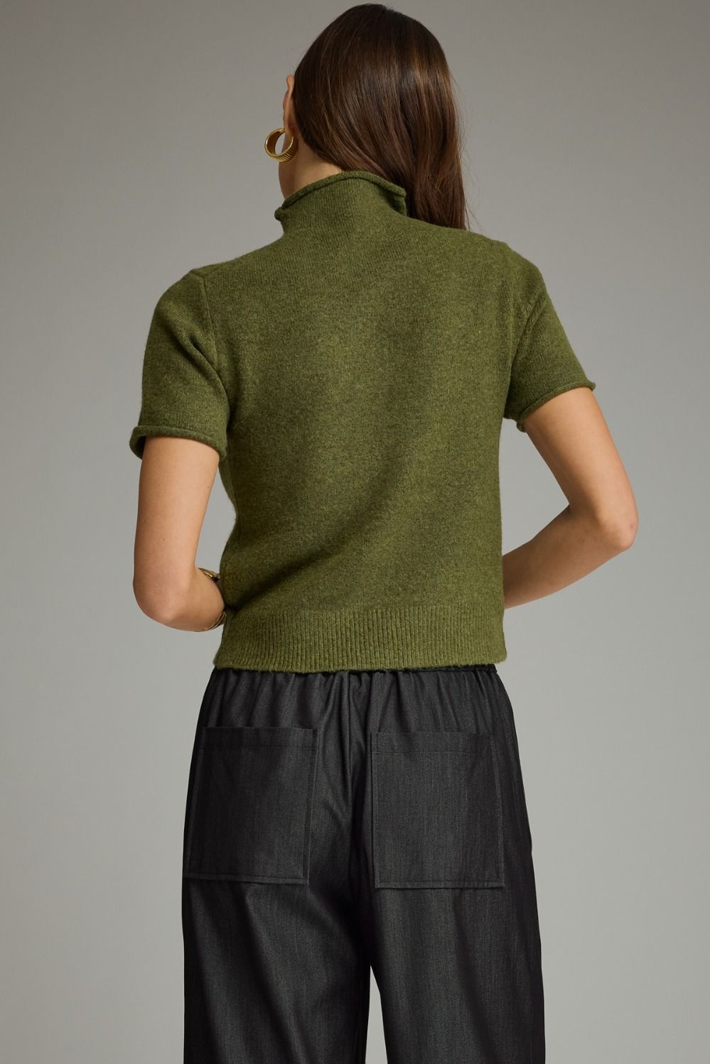 The Aspen Mock Neck Sweater Olive