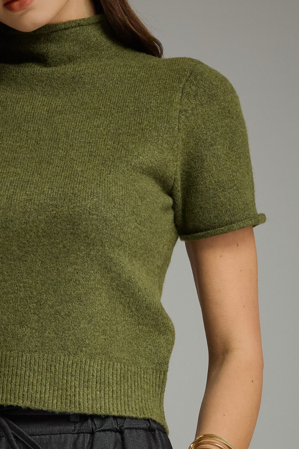 The Aspen Mock Neck Sweater Olive