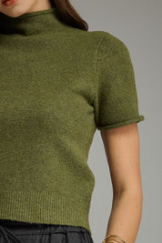 The Aspen Mock Neck Sweater Olive