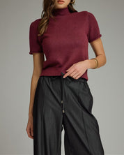 The Aspen Mock Neck Sweater Merlot